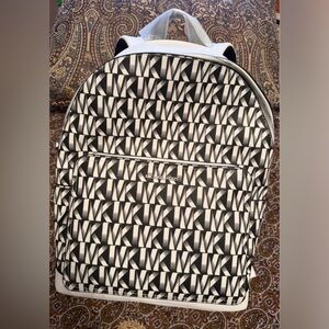 Michael Kors Black & White MK Monogram Backpack